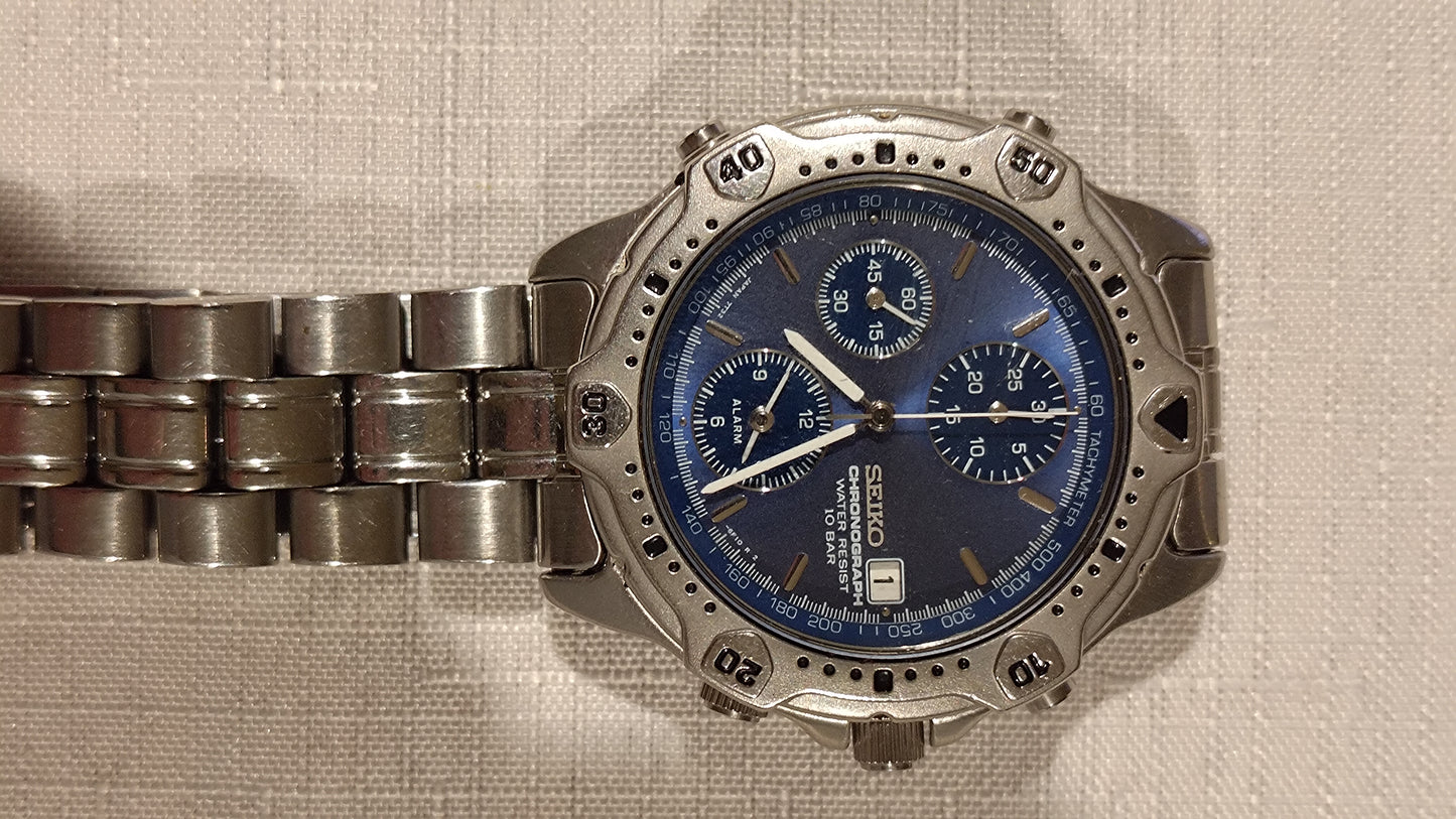 Vintage Seiko Quartz Chronograph 7T32-6E40 - Oct 1992