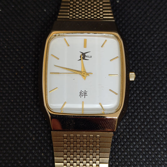 Klu Japan Mens Gold Dress Watch