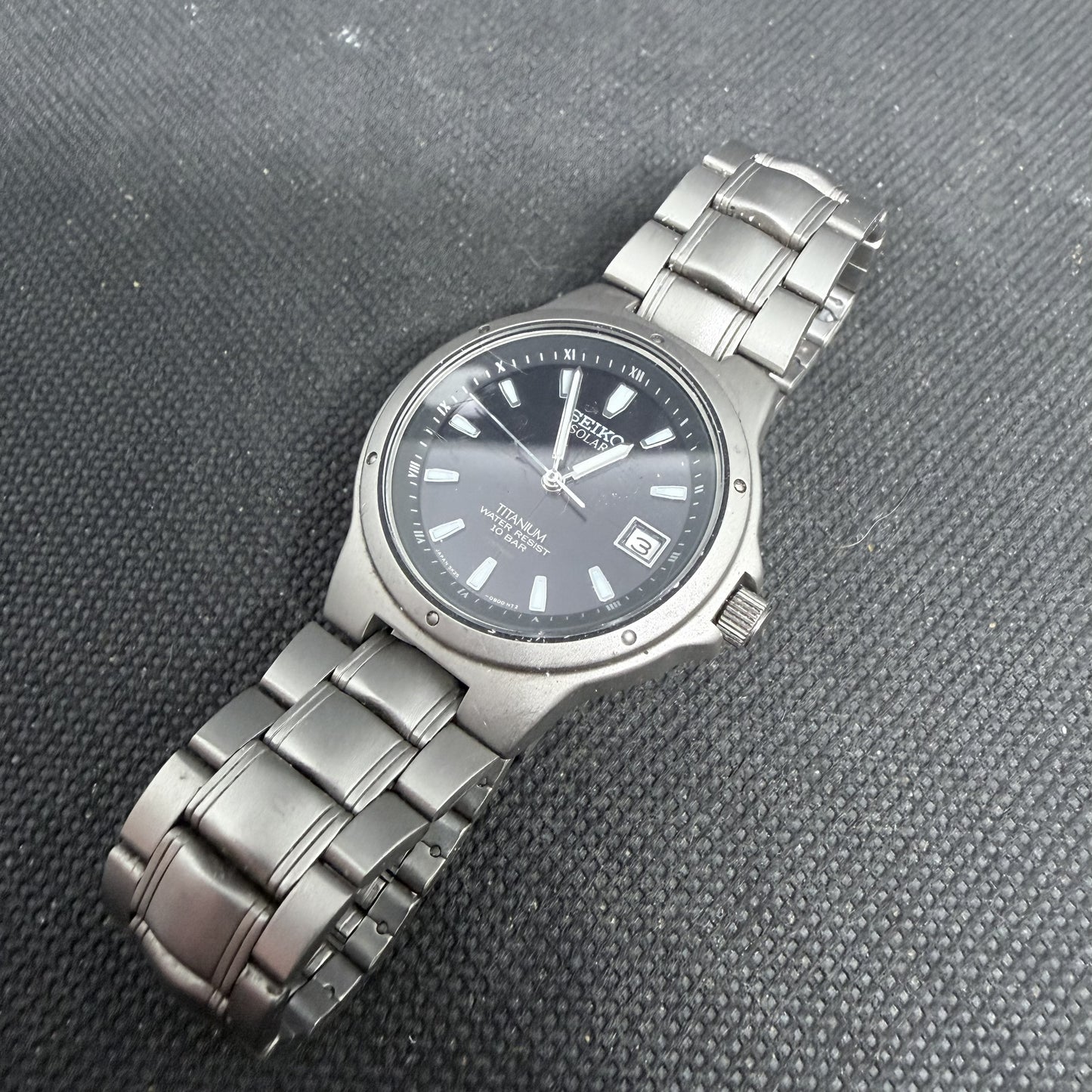 Seiko 5K25-0A80 Men's Titanium Solar Watch