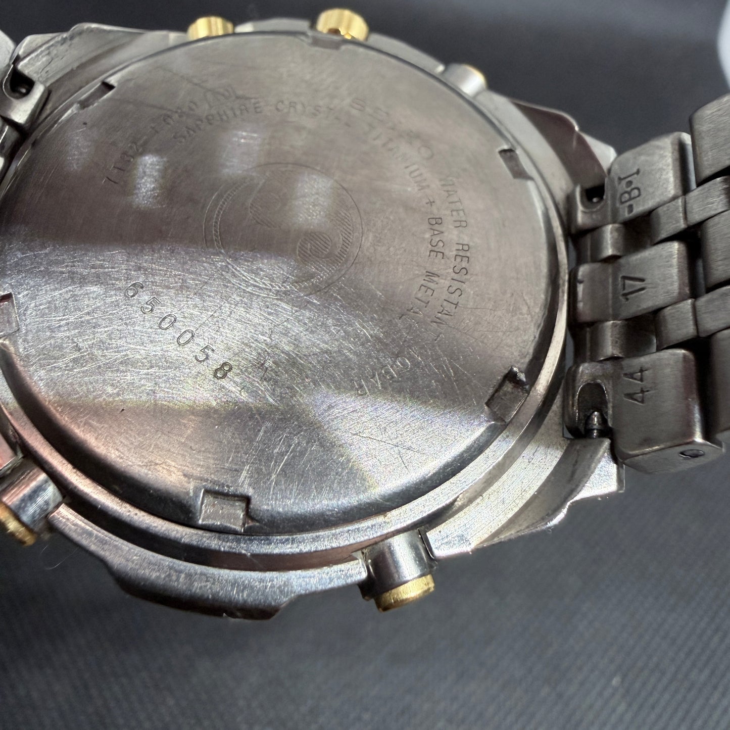 Neo-Vintage Seiko Chronograph Alarm SQ100 (Ref. 7T32-F080) – Two-Tone Titanium Panda Dial (42mm)