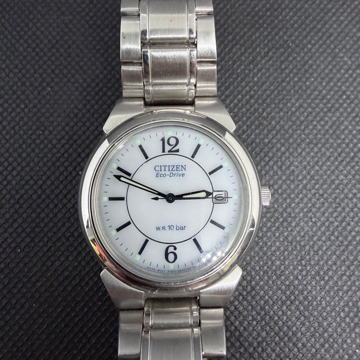 Citizen Eco-Drive Solar (Mid-2000s) – Arctic White & Royal Blue Dial