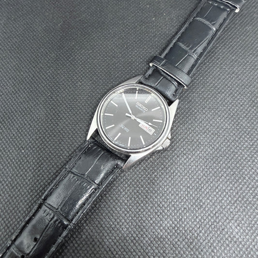 Neo-Vintage Seiko SQ 100 Quartz (Circa 1990) –  Deep Black Dial