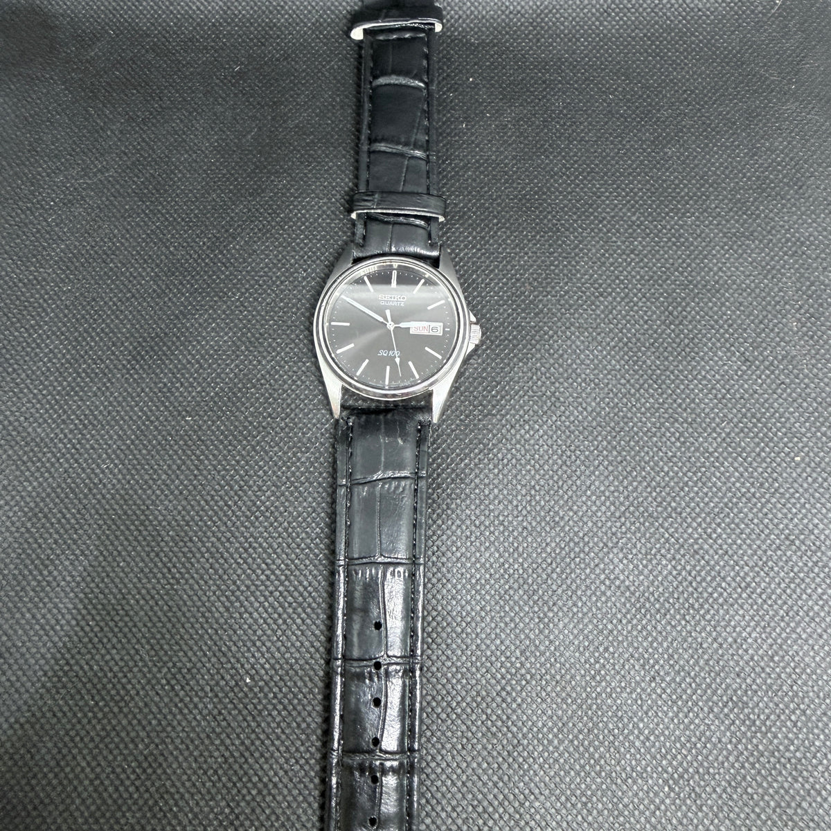 Neo-Vintage Seiko SQ 100 Quartz (Circa 1990) –  Deep Black Dial