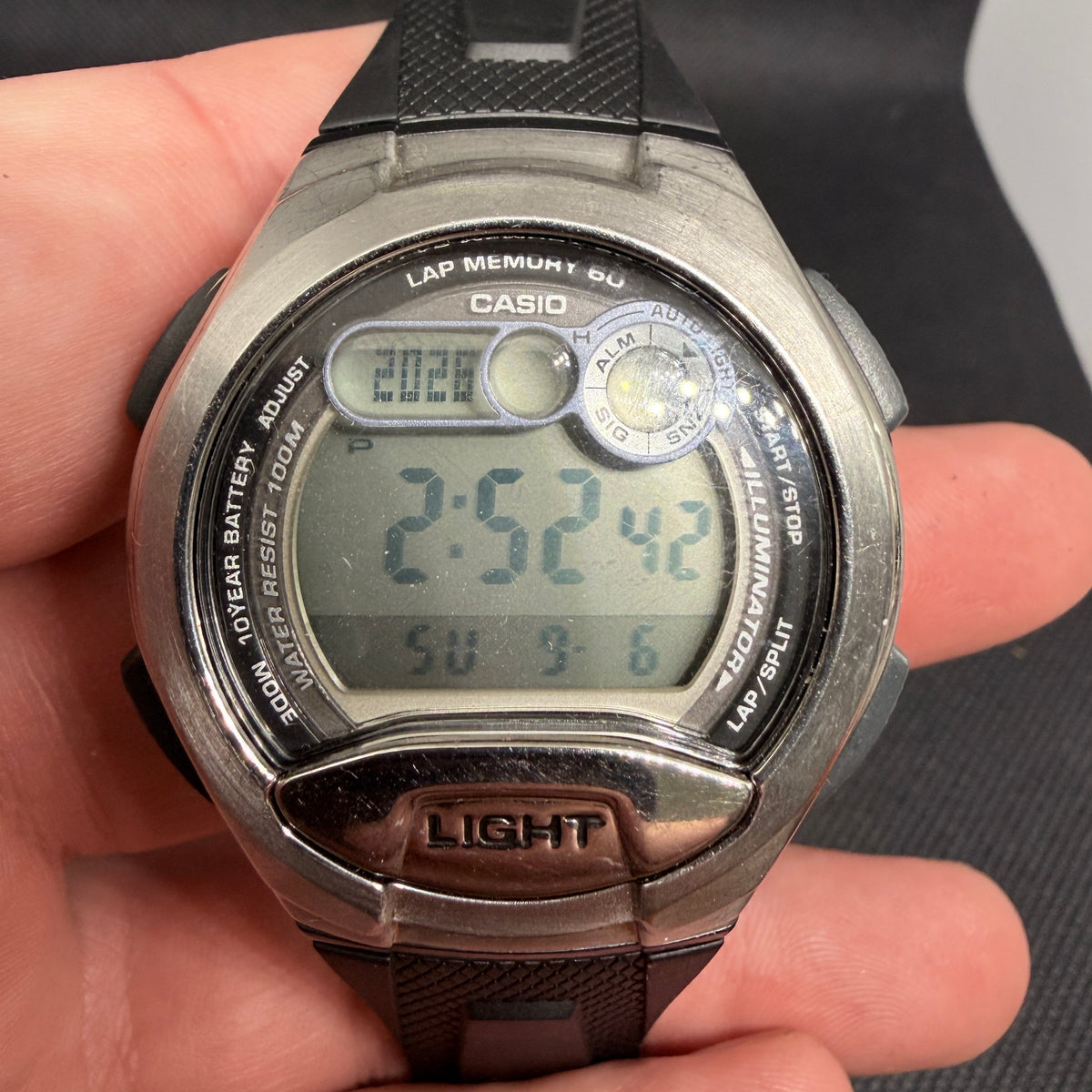Casio Illuminator Running Watch – Silver & Black Ref. W-752