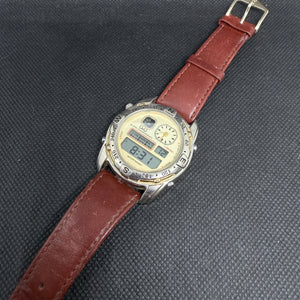 Neo-Vintage Q&Q by Citizen Alarm-Chronograph Ana-Digi – Premium Hirsch Strap