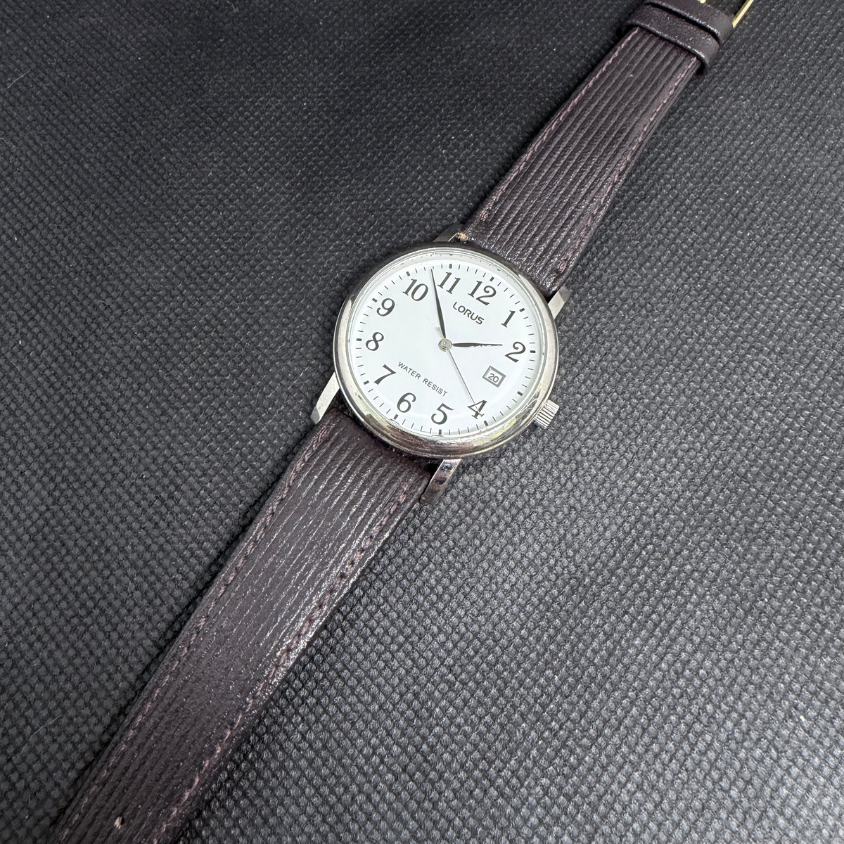 Classic Lorus by Seiko Men's Dress Watch – White Dial & Date (Ref. VX32-X380)