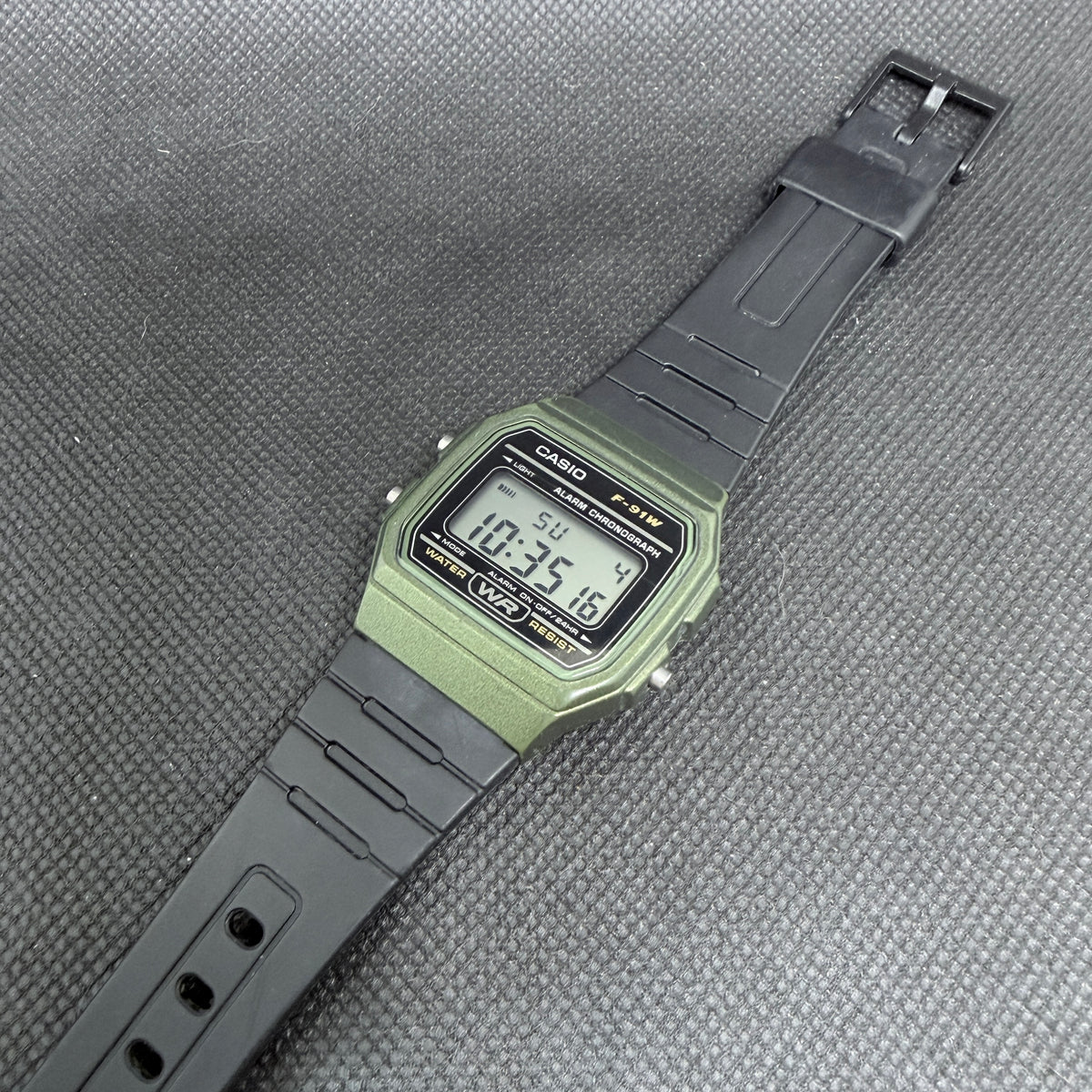 Casio F-91WM-3A Retro Digital Chronograph – Olive Green