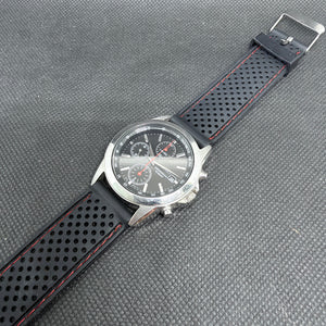 Neo-Vintage Seiko Chronograph 1/20 Sec. – Black Dial 39mm Sports Watch (7T92-0LH0)