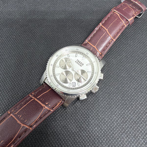 Neo-Vintage Takeo Kikuchi Chronograph JDM – Silver Sunray Dial 40.5mm (TK-20B6)